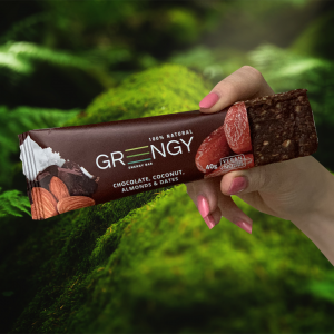 GREENGY energy bars CHOCOLATE, COCONUT, ALMONDS & DATES