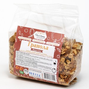 Granola with fruits in plastic packaging 250 g