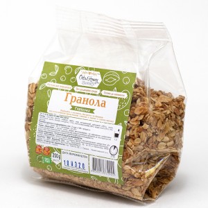 Granola with nuts in plastic packaging 250 g