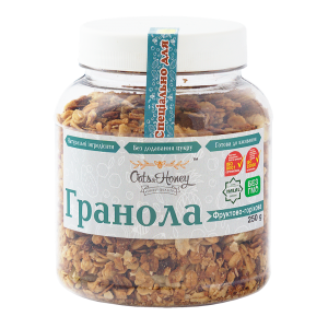 Granola with fruits&nuts in plastic bottle 250 g