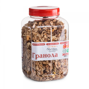 Granola with fruits in plastic bottle 454 g
