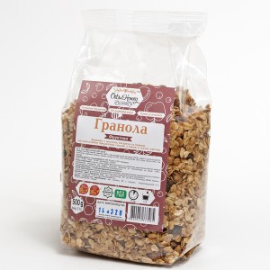 Granola with fruits in plastic packaging 500 g